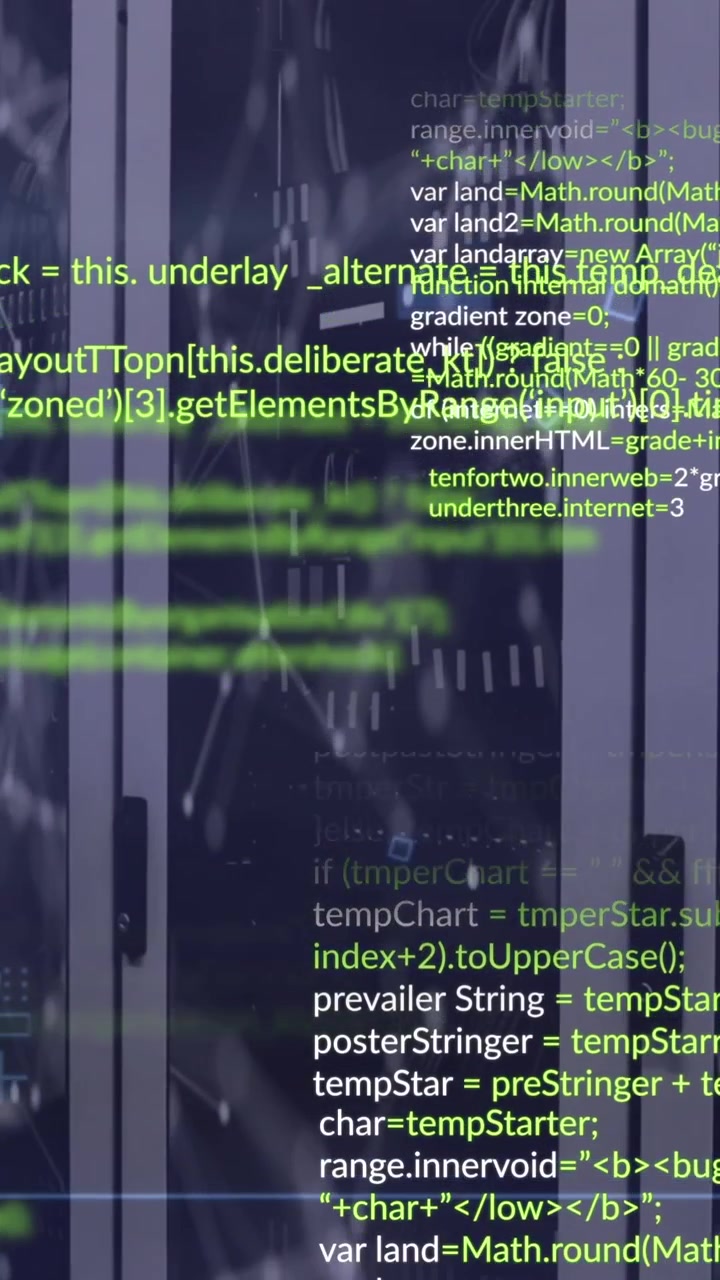 Animation of data processing over hacker with computer