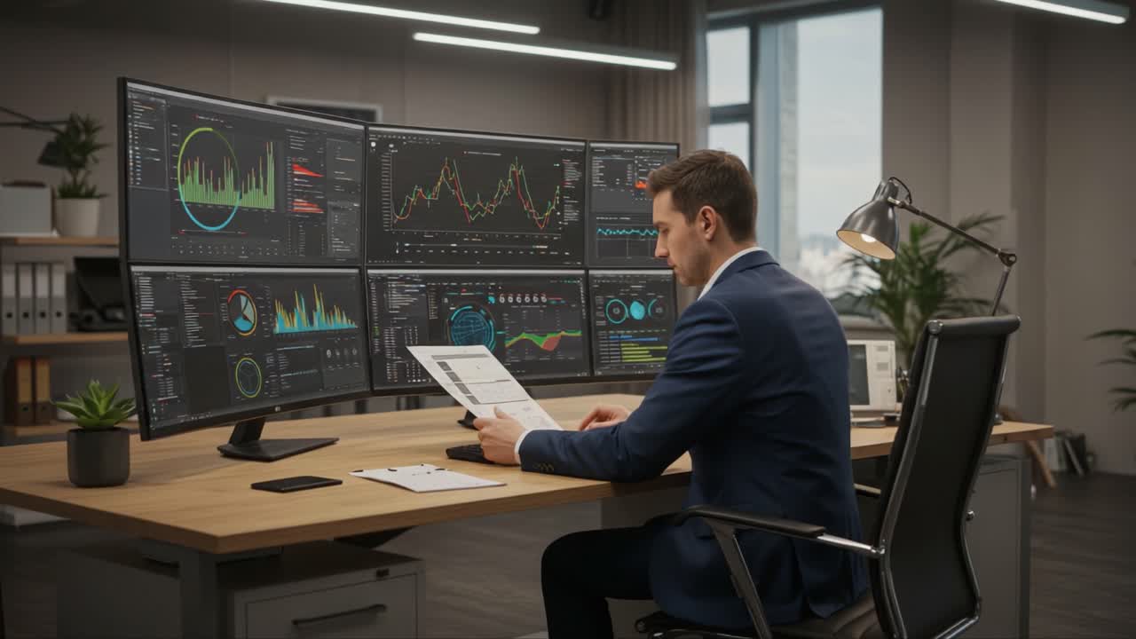 An Analytical Expert at Work: Interpreting Data and Trends on Multiple Monitors in a Modern Office Environment