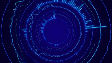 vibrant animation displays digital rings pulsing rhythmically futuristic data flow energy waves