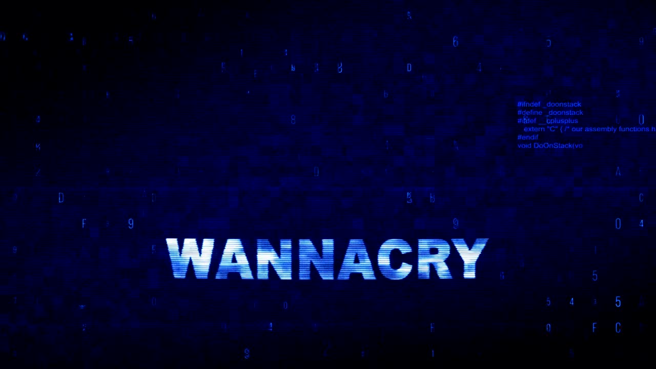 WannaCry  Text Digital Noise Twitch Glitch Distortion Effect Error Animation.