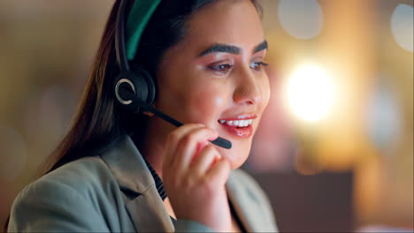 Call-center,-woman-and-happy-communication