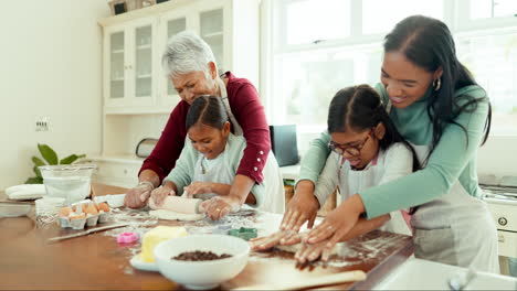 grandmother, mom and girls with happiness