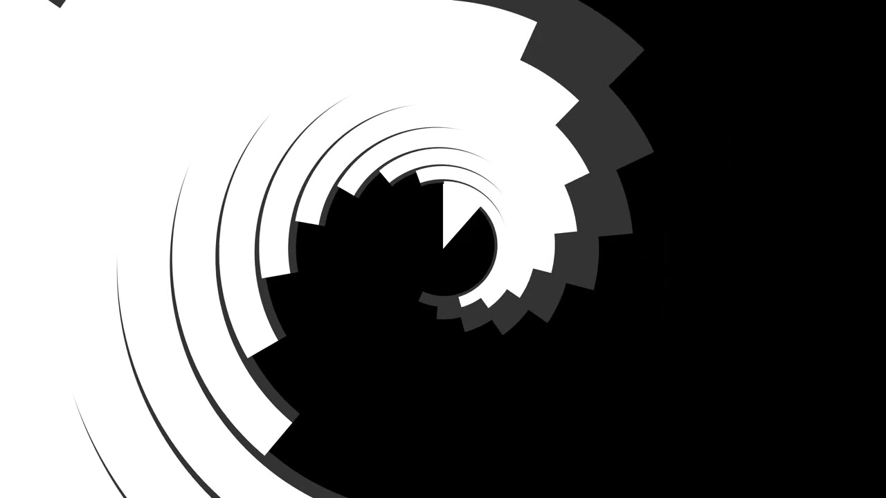 Abstract Spiral Animation Transitioning from Black to White