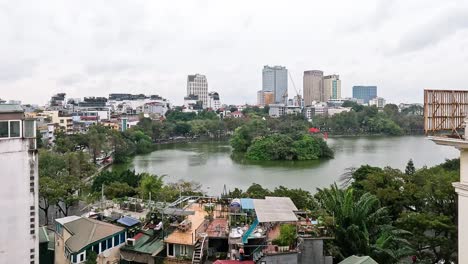 panoramic view of lake and cityscape