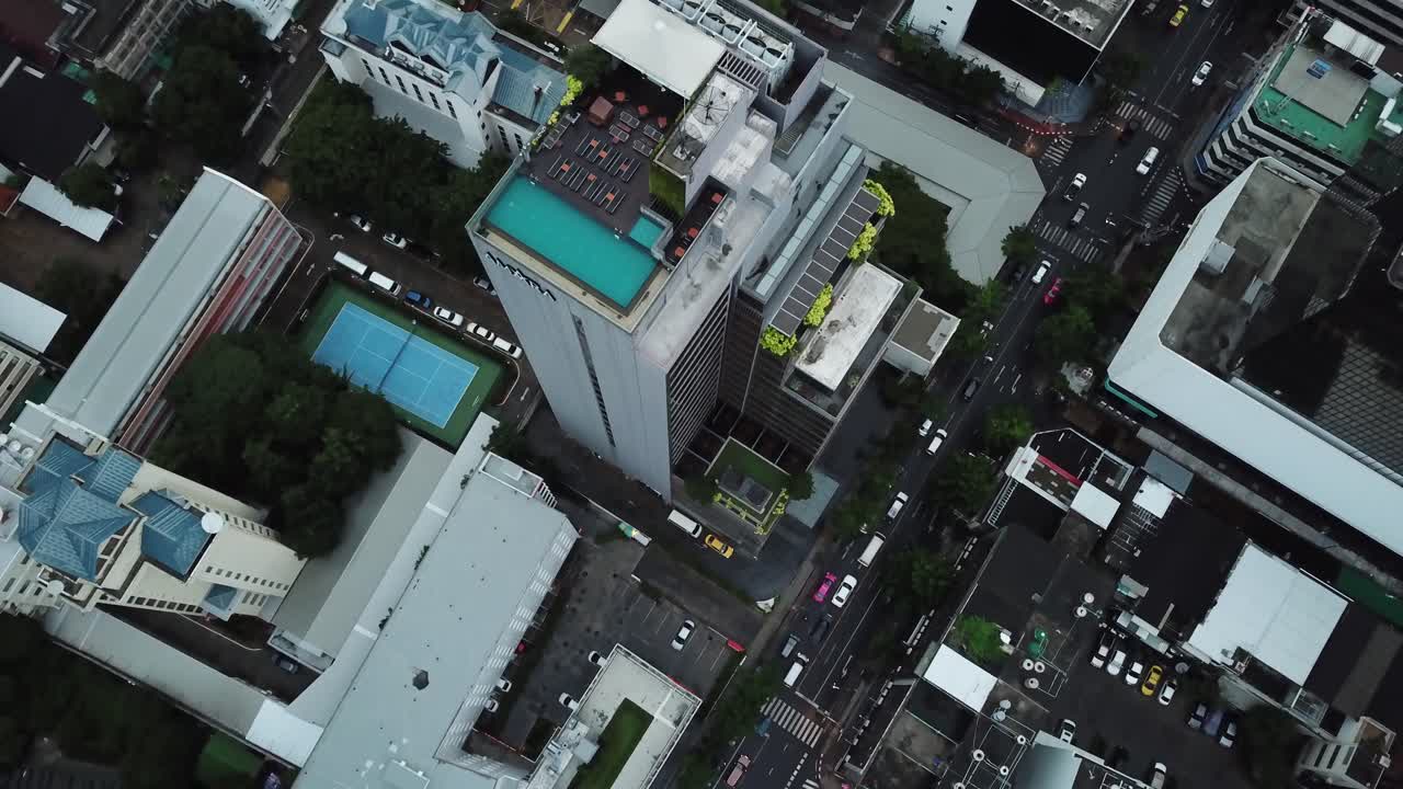 Banguecoque, Tailândia, Hotel Amara no Distrito de Silom, vista aérea de cima para baixo.