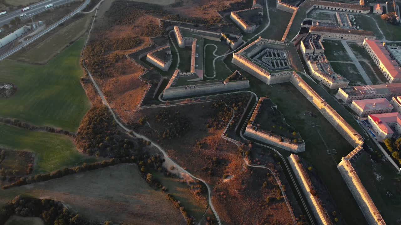 Aerial View of a Historic Fortress