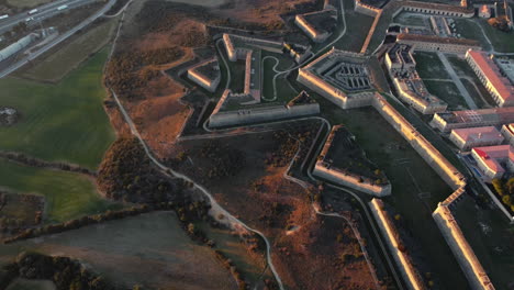 aerial view of a historic fortress