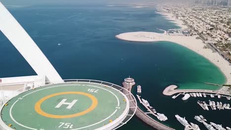 burj al arab helicopter pad and marina view