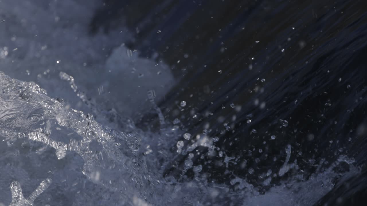 Fresh water flowing on a river waterfall