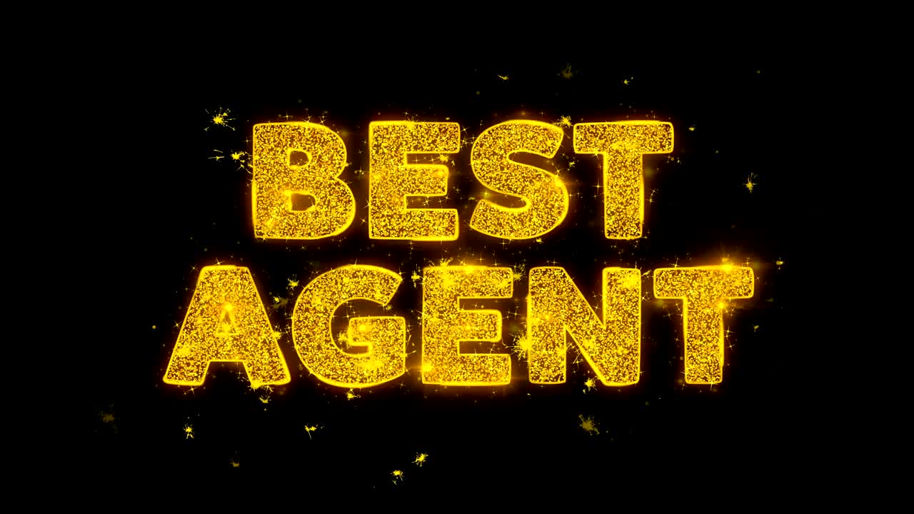 최고의 에이전트 텍스트는 검은 바탕에 입자를 불꽃으로 만니다.