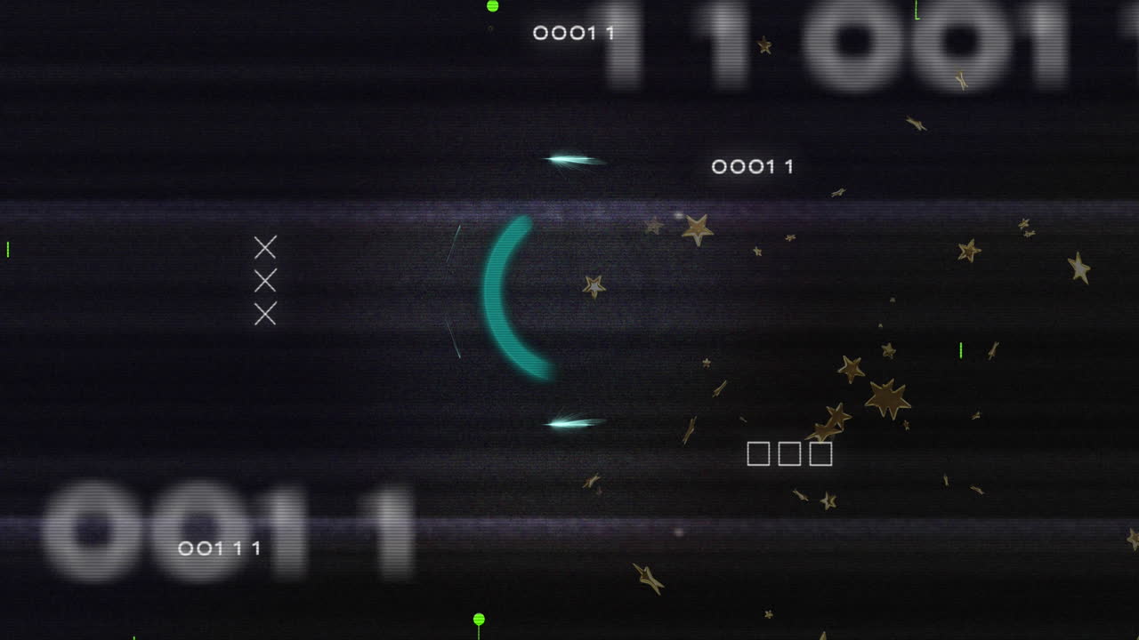 Animation of play button, computer circuit board and data processing