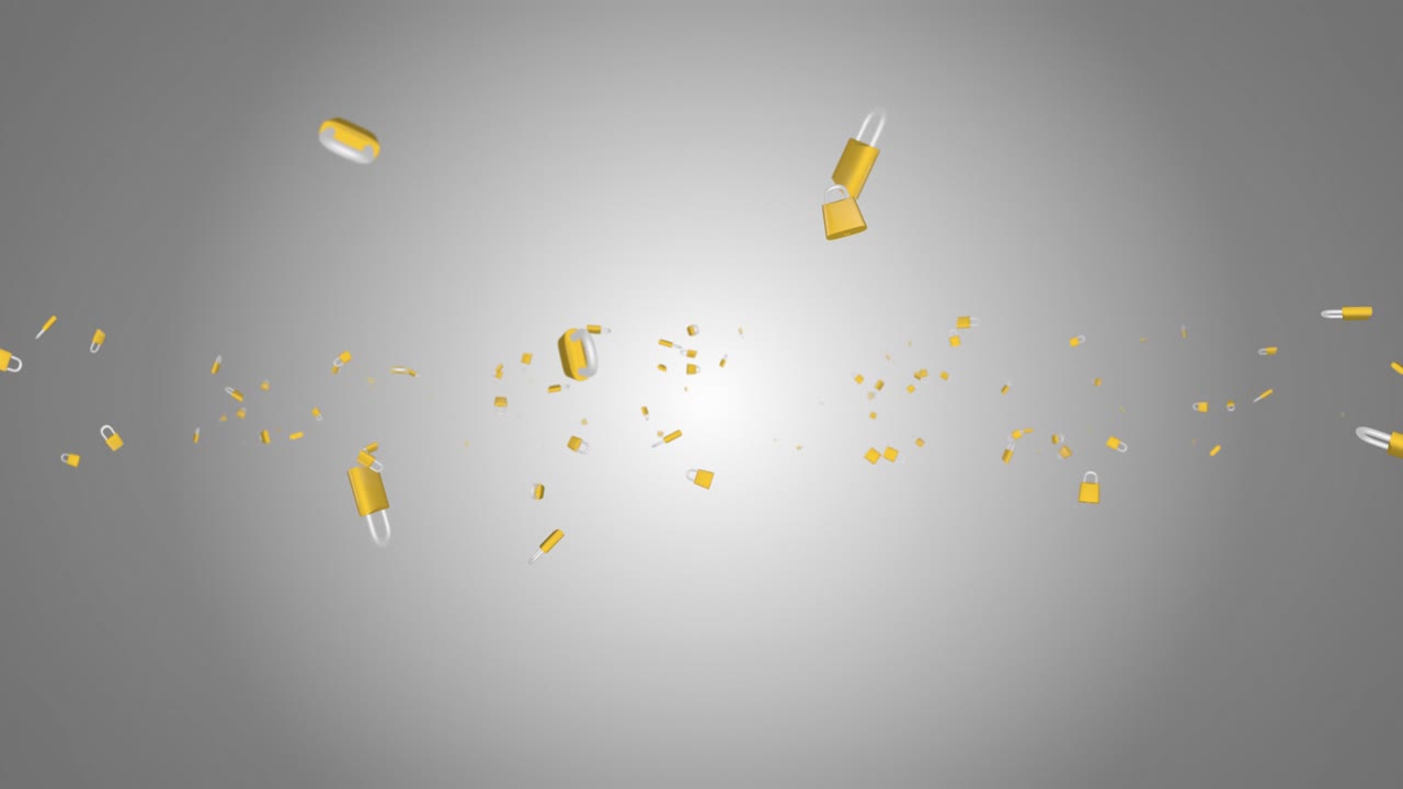 Abstract lock padlock spinning cyber security connection system lock security safe privacy concept