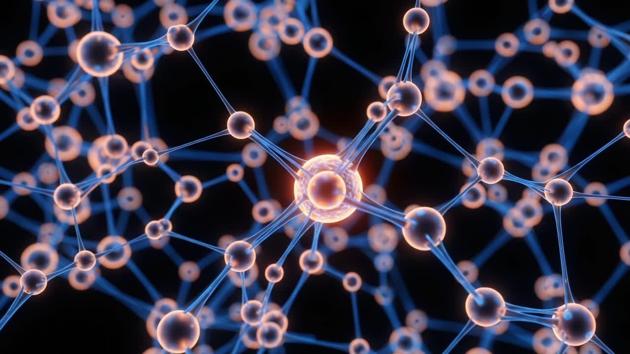 An Intricate Molecular Structure Representing Connections in Science, Showcasing Atoms and Bonds in a Stunning Visualization of Atomic and Molecular Interactions