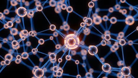 an intricate molecular structure representing connections in science, showcasing atoms and bonds in a stunning visualization of atomic and molecular interactions
