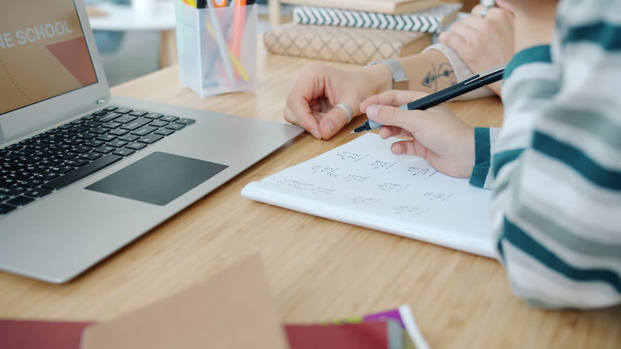 Child Doing Online School Homework