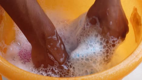 washing clothes by hand