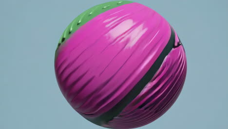 abstract pink and green striped sphere