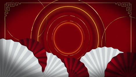 animation of chinese new year pattern on red background