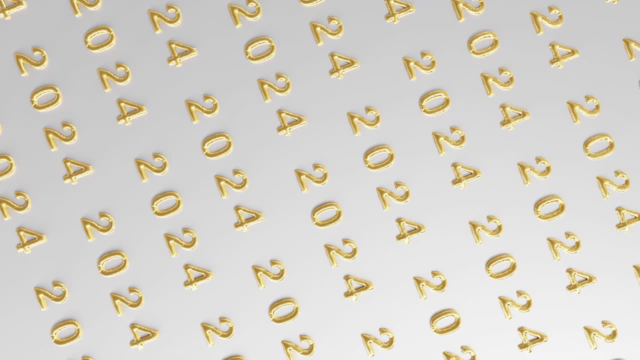 Golden 2024: A Lustrous Repetition on white background vertical