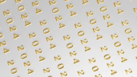 golden 2024: a lustrous repetition on white background vertical