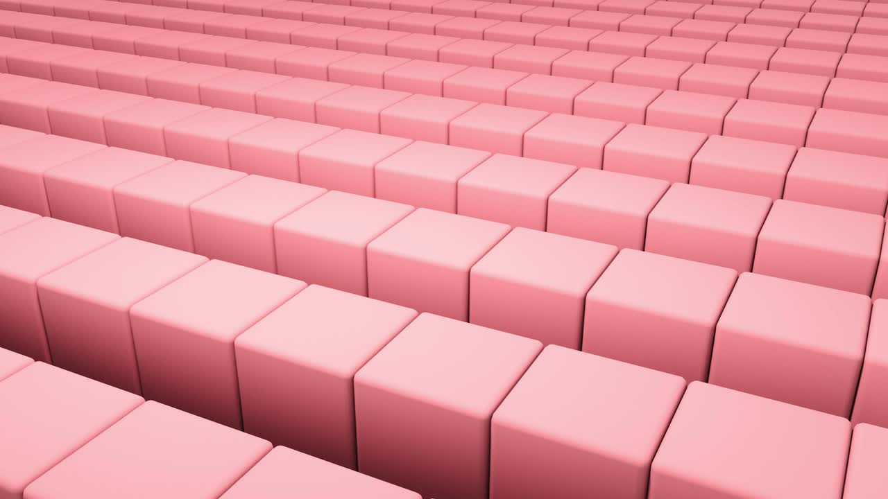 Set of different colors 3D cubes rotating animation. 4K seamless loop shapes background footage.