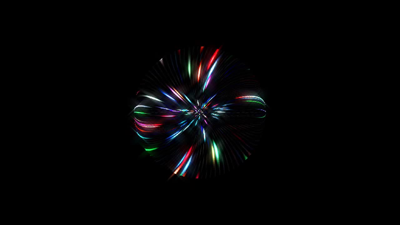 onda de puntos circulares coloridos de puntos brillantes de luz sobre un fondo negro