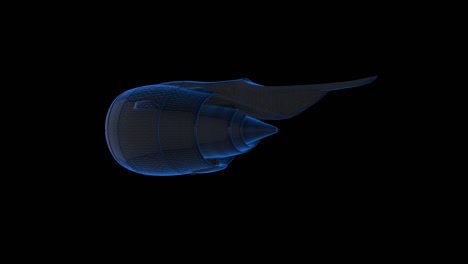 wireframe model of a jet engine