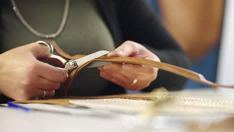 cutting leather for a handmade project