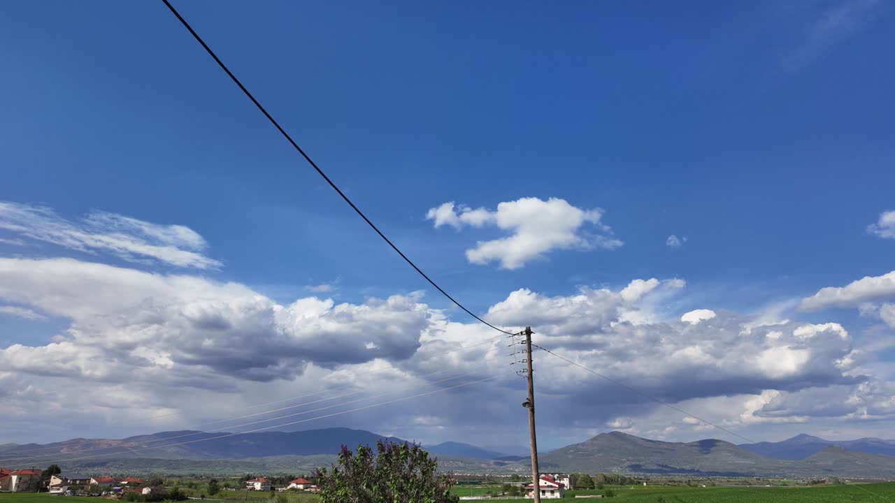 Timelapse nature clouds moving rural field countryside landscape Greece