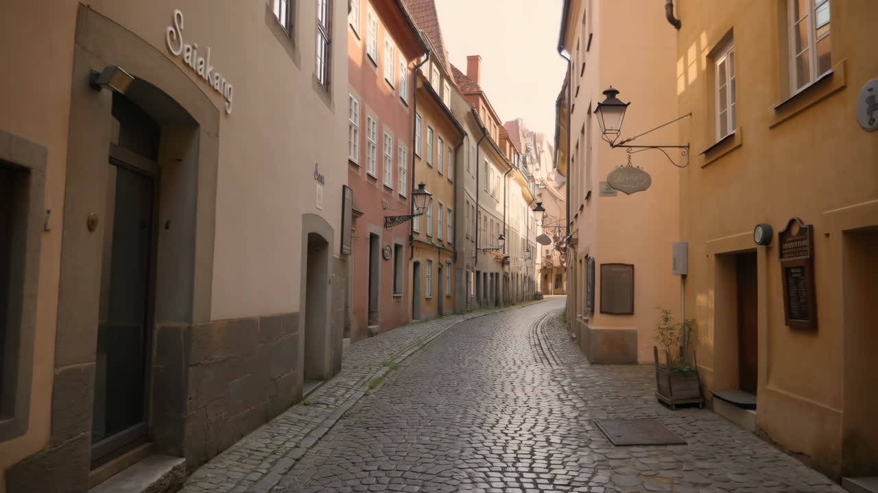 Tom brosteinsgate i en europeisk gamleby.