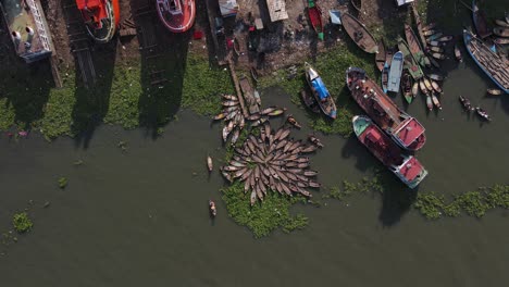 boat wharf with shipyard at the shore of sea coast