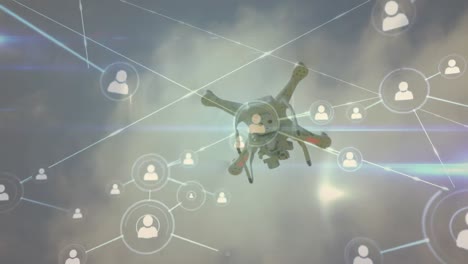 Animation-of-networks-of-connections-over-drone