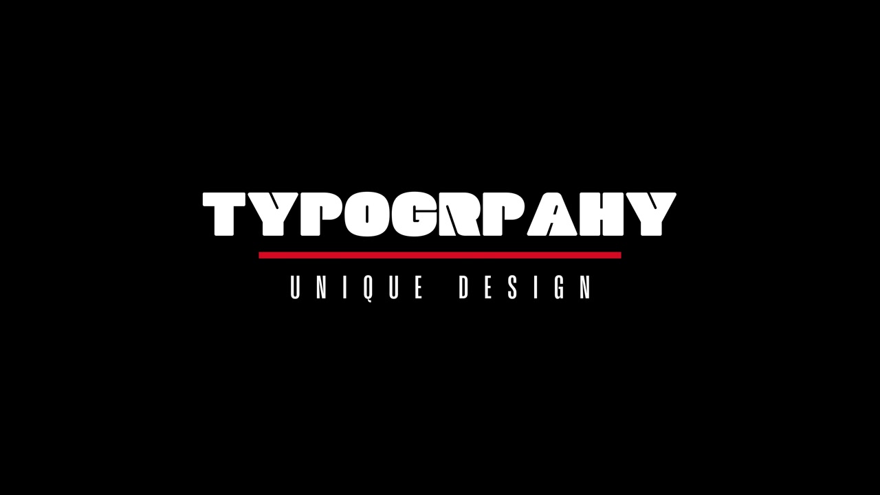 Tipografia minimalista, design unico, animazione grafica in movimento