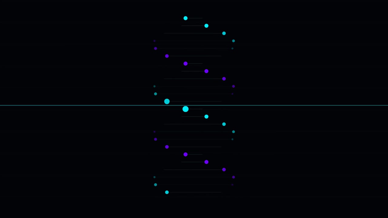 Abstract DNA Helix Animation with Glowing Dots