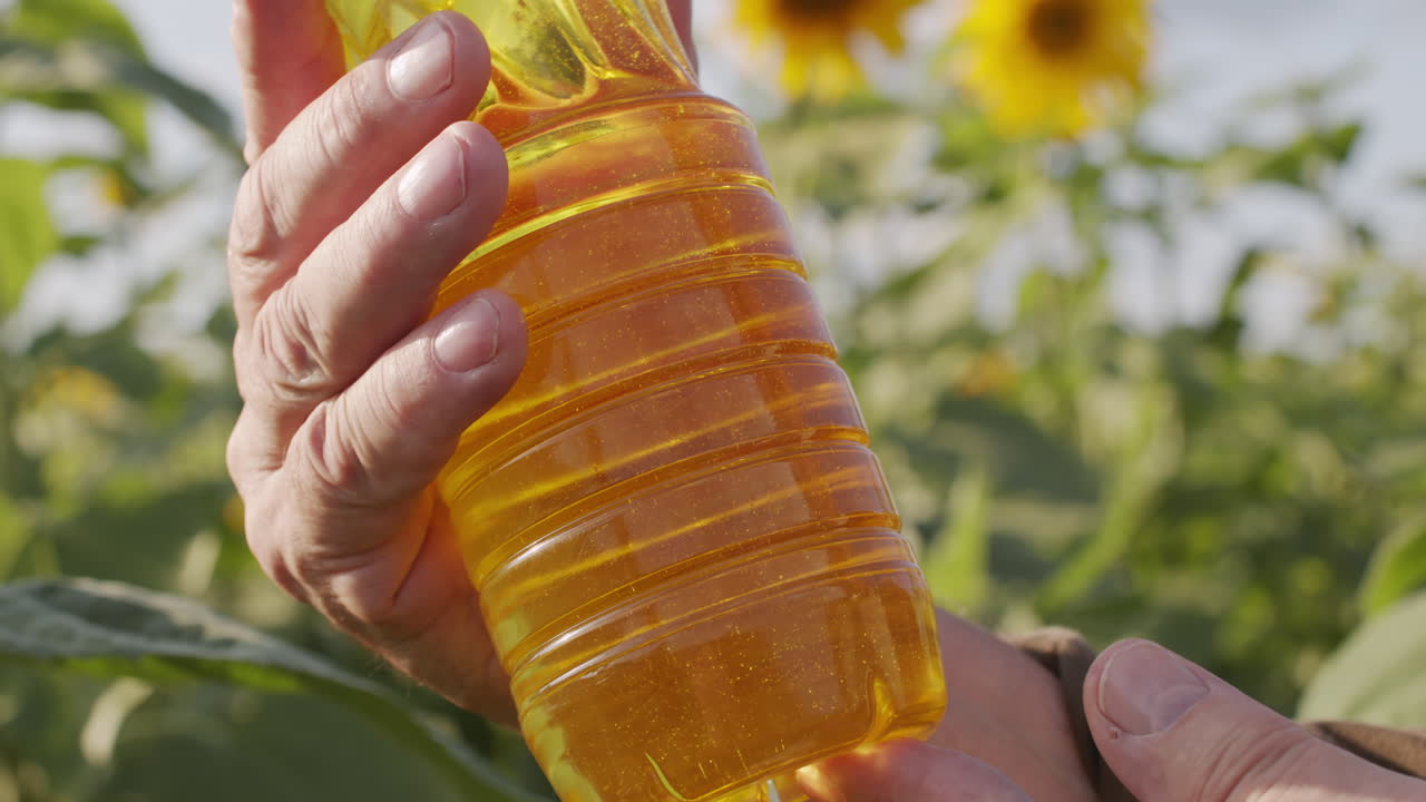 Sunflower Seed Oil In Plastic Bottle