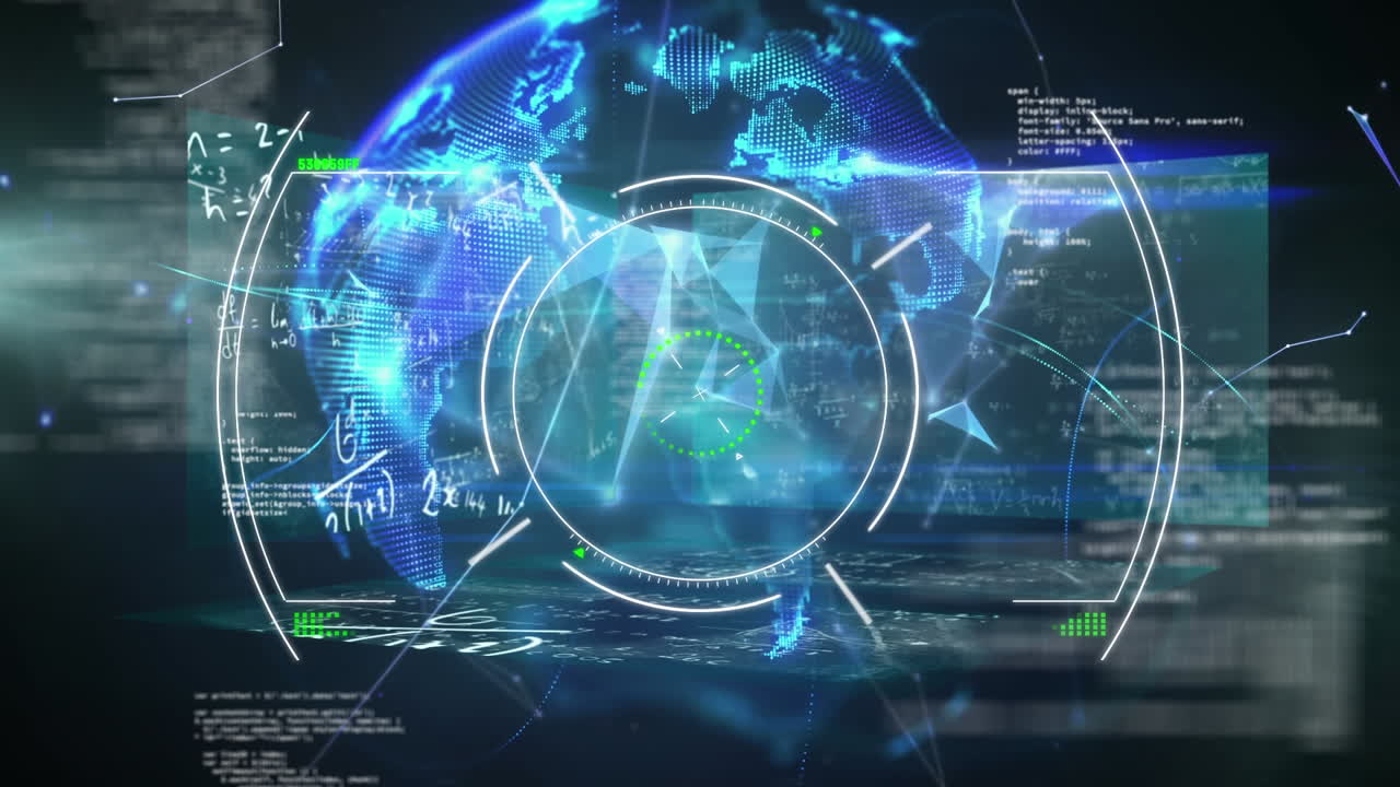 수학적 방정식과 회전하는 지구에 대한 범위 스캐닝