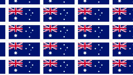 hoja de postales con la bandera nacional de australia en bucle