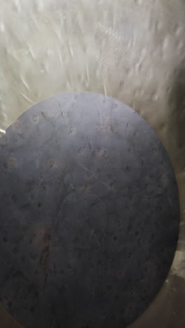 close-up view of a gong's surface