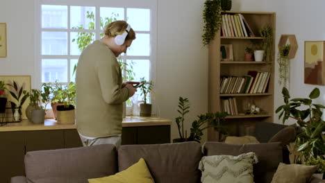 young man listening to music