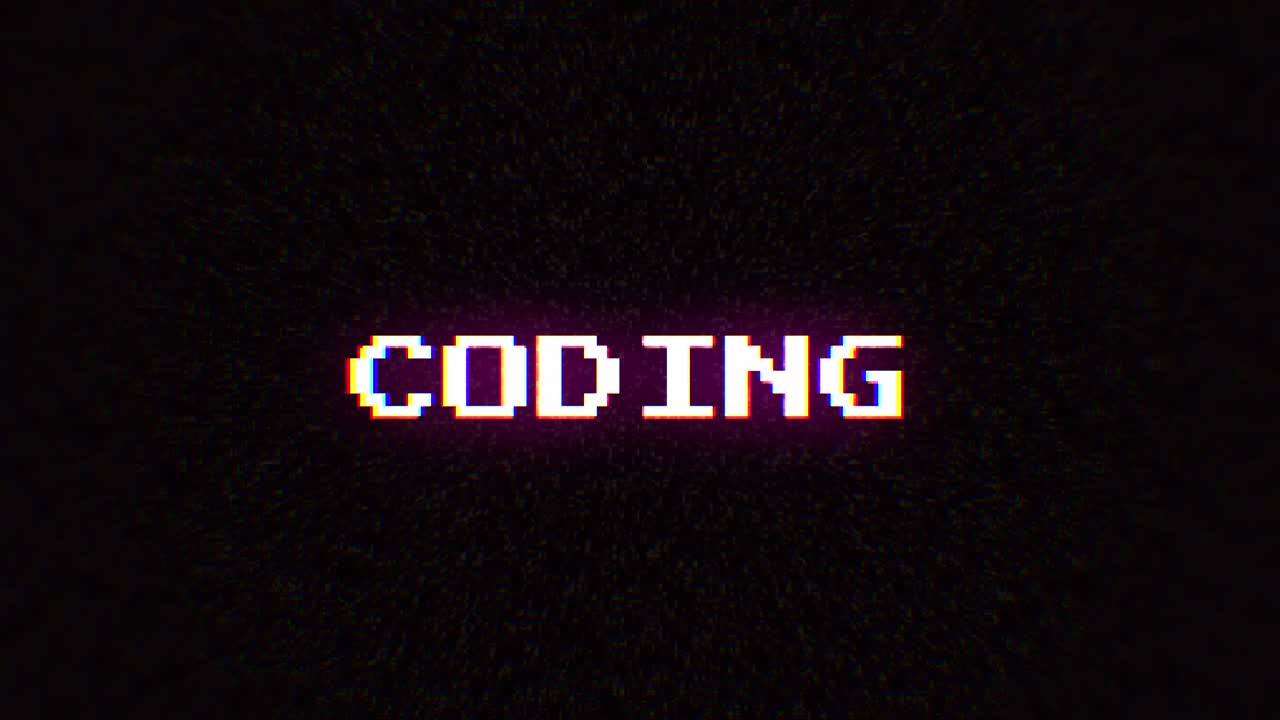 opzettelijke digitale artefact injectie fx animatie, decodering van een lawaaierige gecodeerde 8-bit tekst: codering