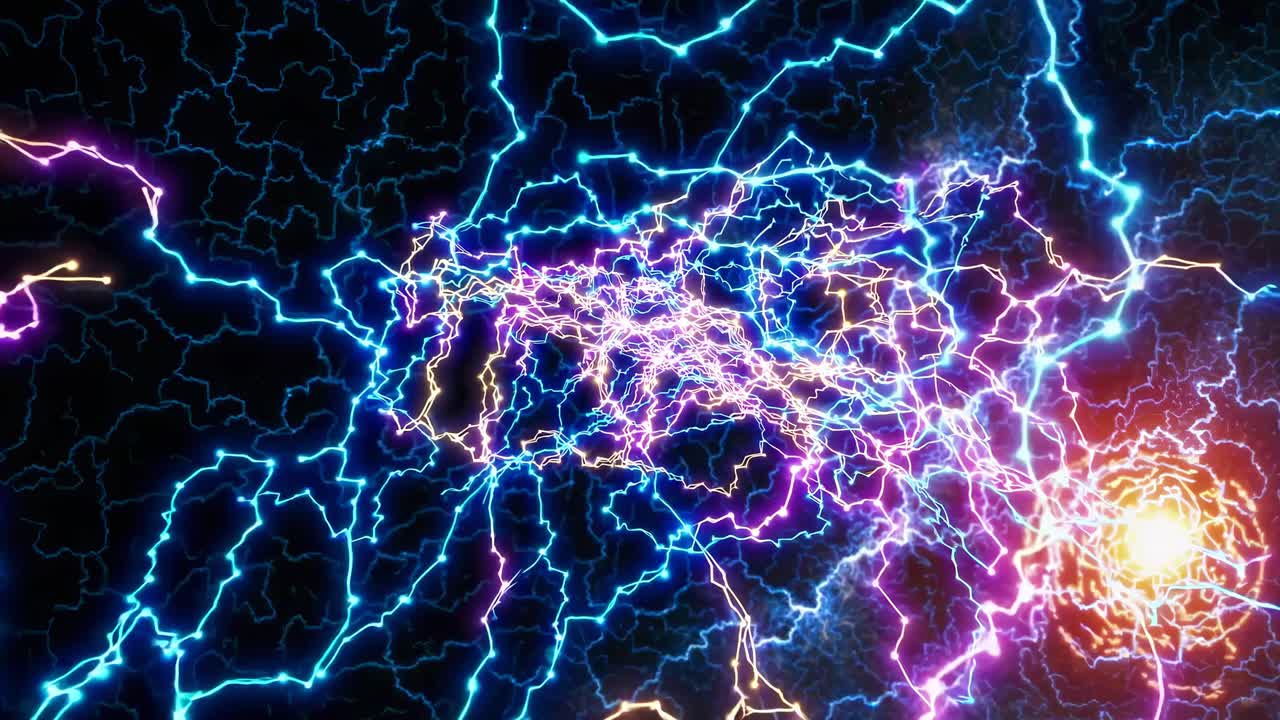 Abstract Glowing Electric Energy Patterns