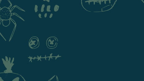 animación de arañas una calabaza sobre fondo gris