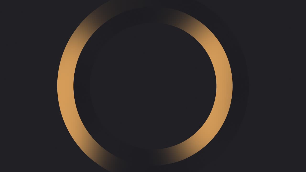 Abstract Golden Ring Rotating on Dark Background