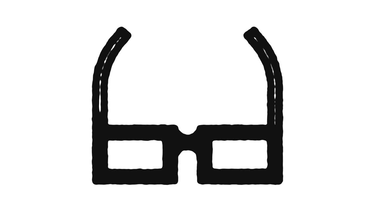 imágenes de animación de iconos de gafas y canal alfa