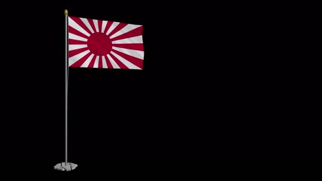 loop video of flag of kyokujituki loop video fluttering in the wind, 4k uhd slow motion video with alpha channel.