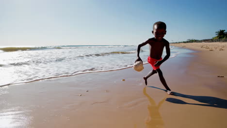 children playing happily on a sunny beach