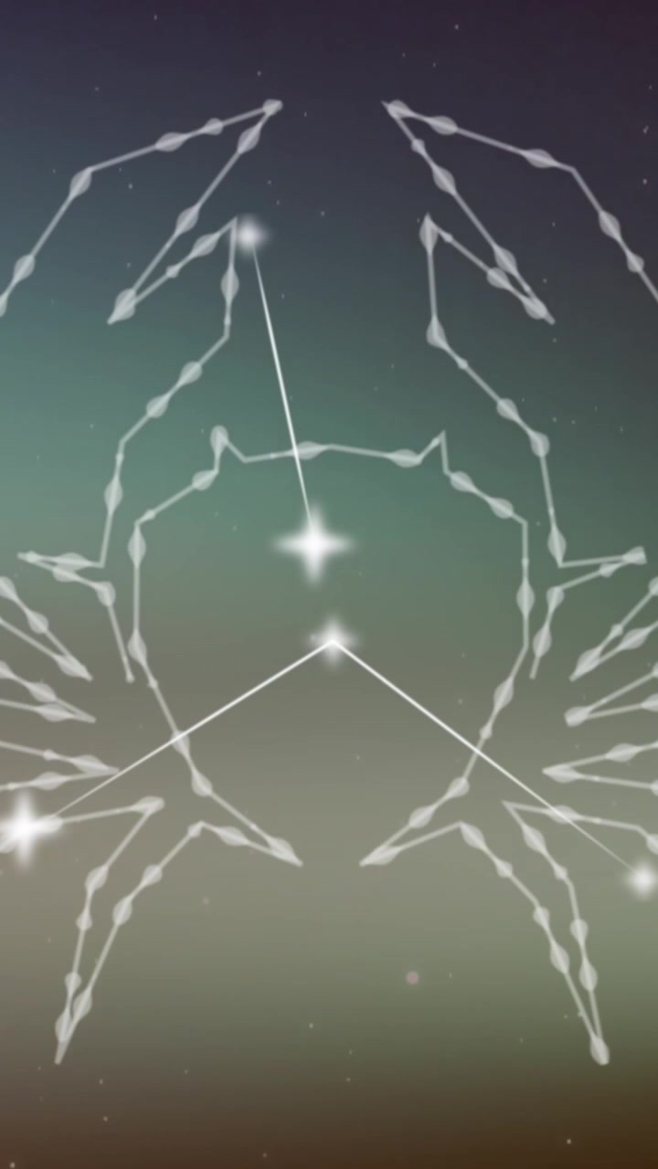 Animation of cancer star sign over clouds of smoke in background