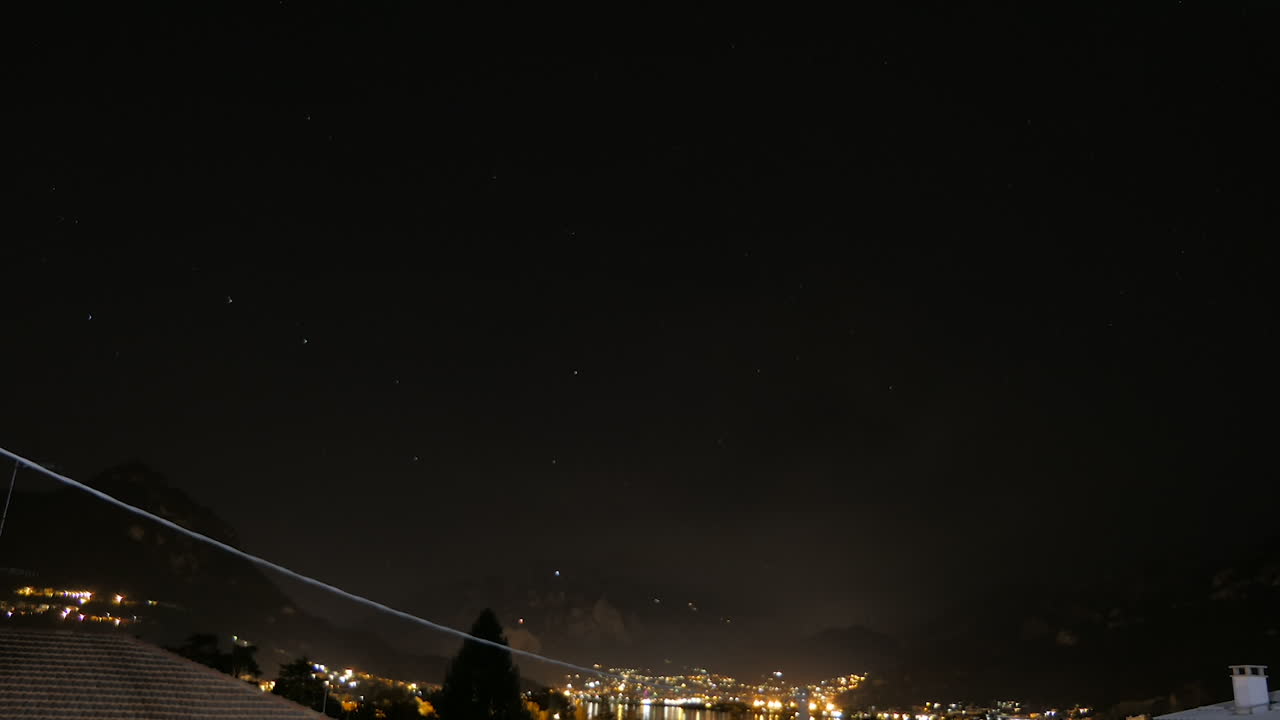 Time lapse at night in Como Italy mountains