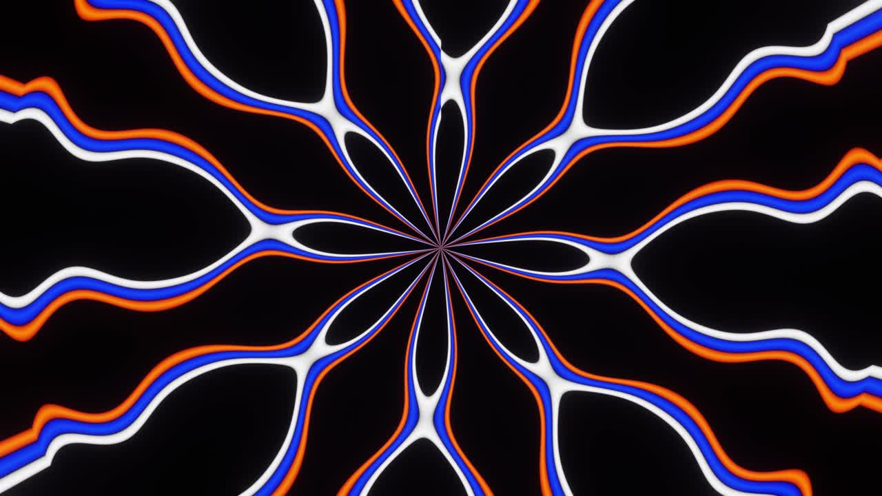 White blue red curved lines infinite rotation