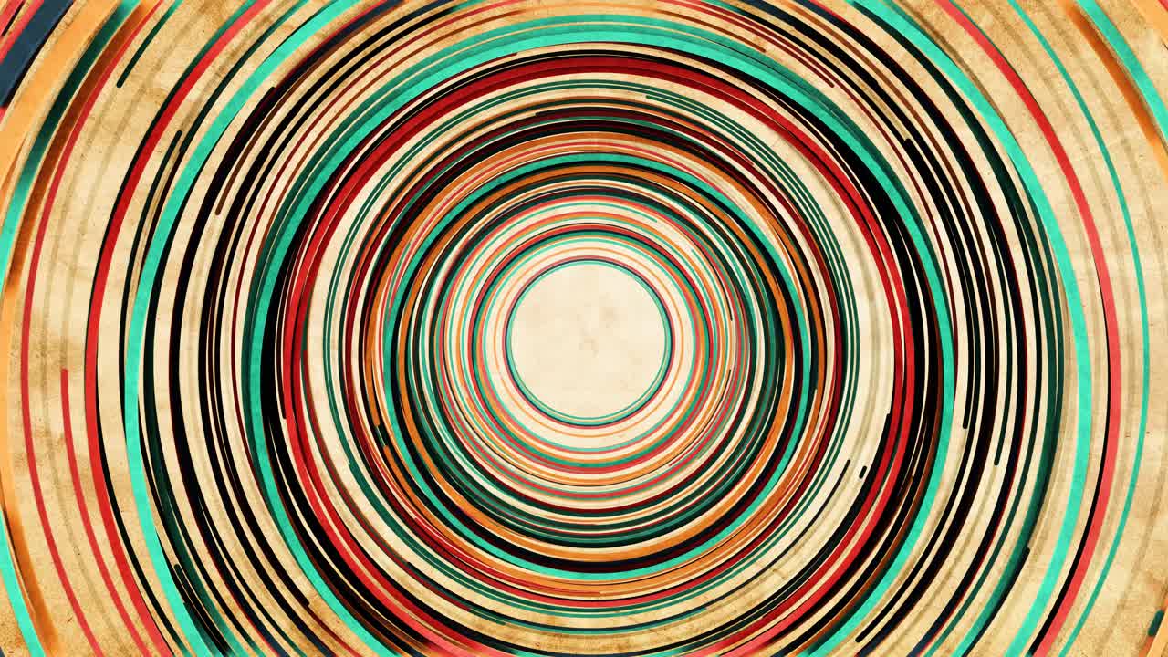 Abstract Retro Concentric Circles Animation with Dynamic Movement